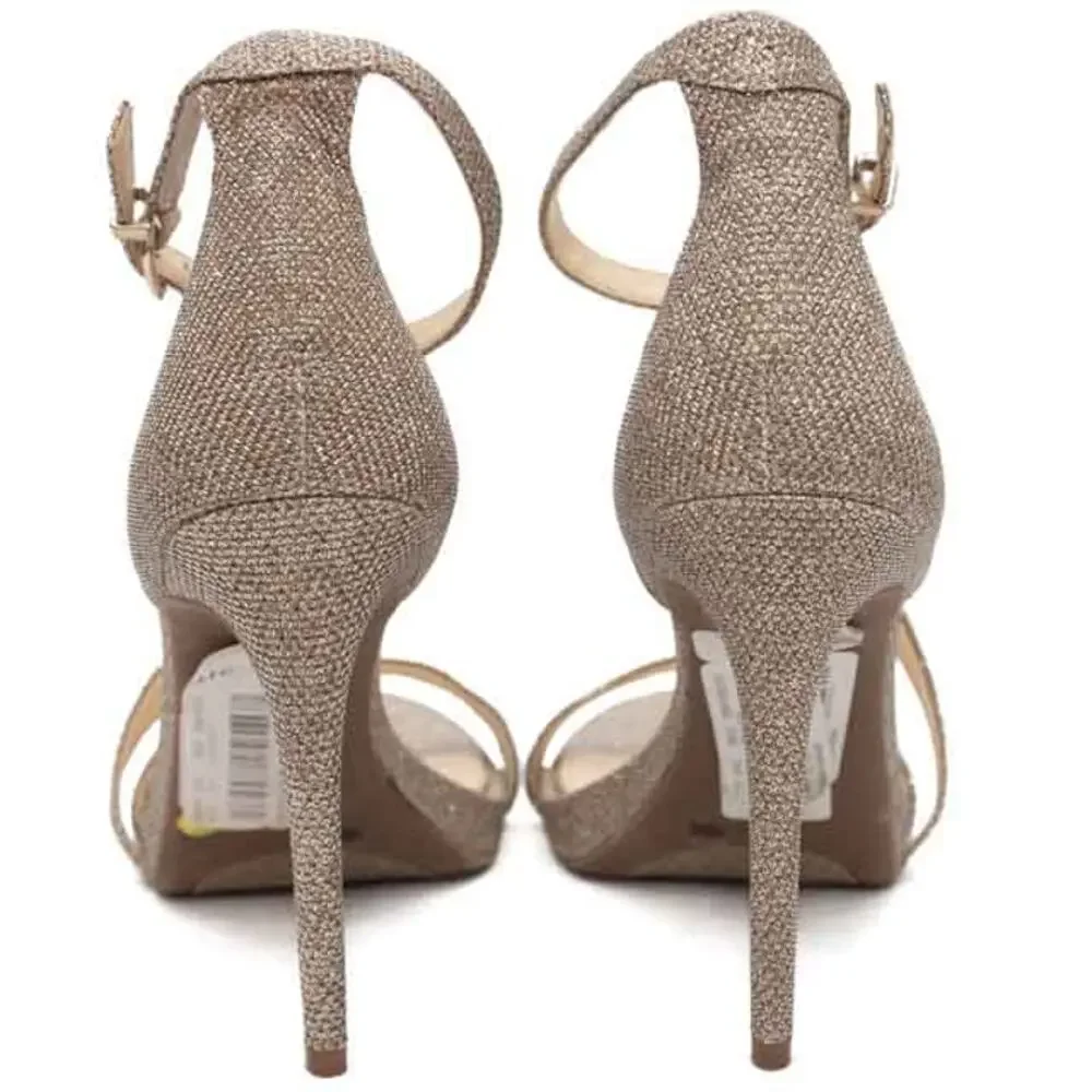 Jessica Simpson Gold Metallic Glitter Rayli Heels Size 10